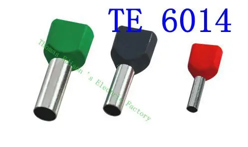 

DIANQI TE6014 Two Pre-insulated Pipe-shaped End Cold pressed terminals/Cable Connector/Wire Connector 1000PCS/Pack