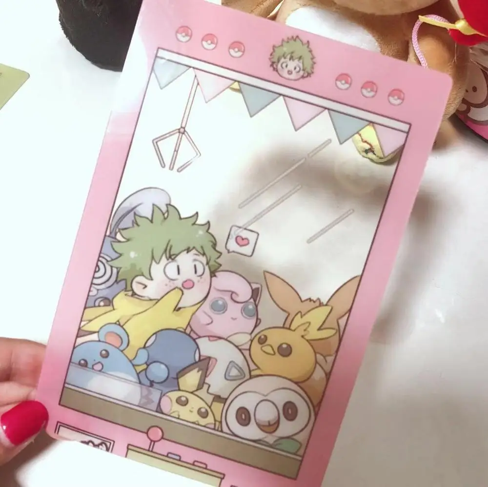 С героями из мультфильма Мой герой haku шото Тодороки Bakugou Katsuki ПВХ карты Почтовые