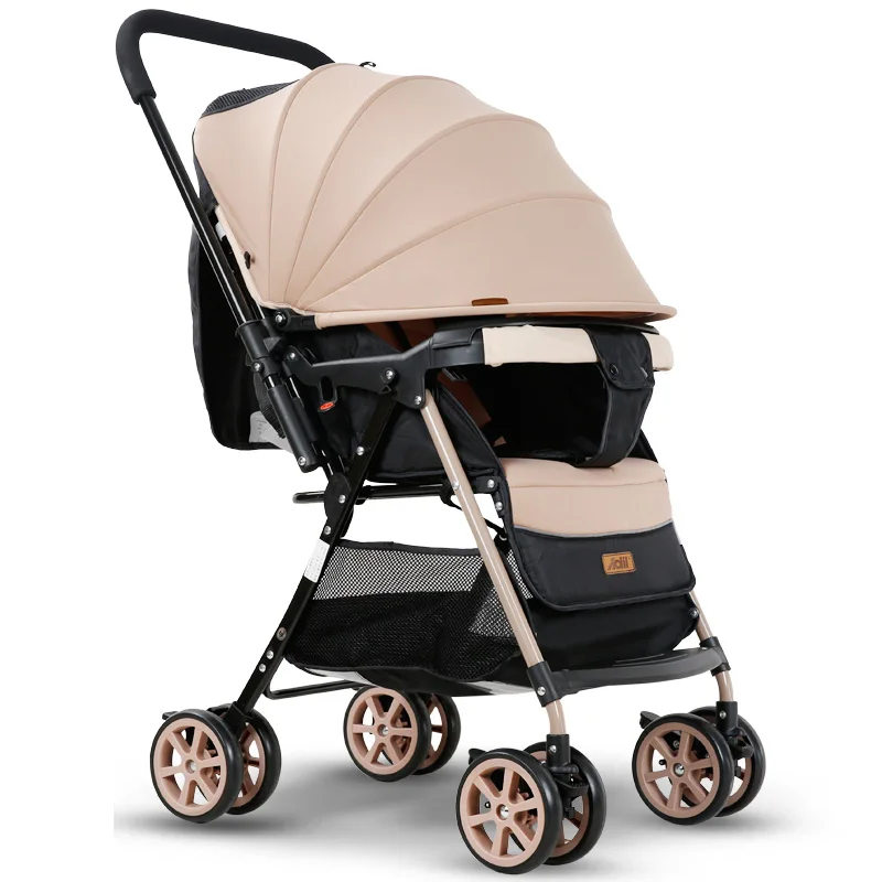 

Ultra-lightweight baby stroller can sit can lie folding four-wheel shock absorber newborn two-way push umbrella baby trolley