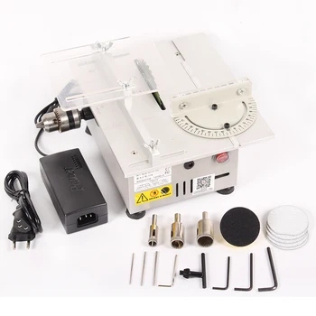 

Mini Table Saw Handmade Woodworking Bench Lathe Electric Polisher Grinder DIY Model Cutting Saw Tool With Drill Chuck Saw Blade