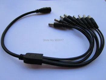 

10 pcs 8 Channel DC Power 5.5x2.1mm Spliter 1 Female to 8 Male for CCTV Camera