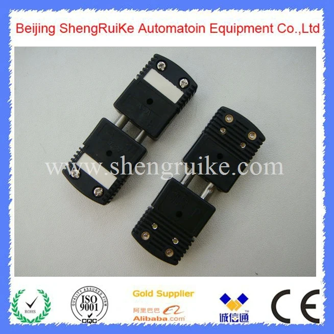 

Standard Thermocouple Connector J type Black Color Flat pin Male and Female