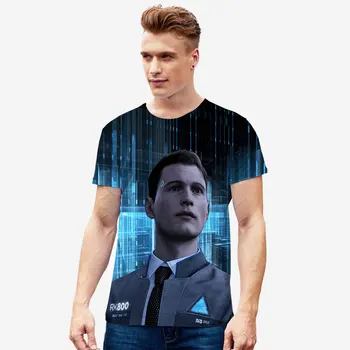 

2018 New Game Detroit: Become Human 3D Print Tshirt Men Summer Hip Hop Men T-shirts Cool Short Sleeve Anime Cosplay