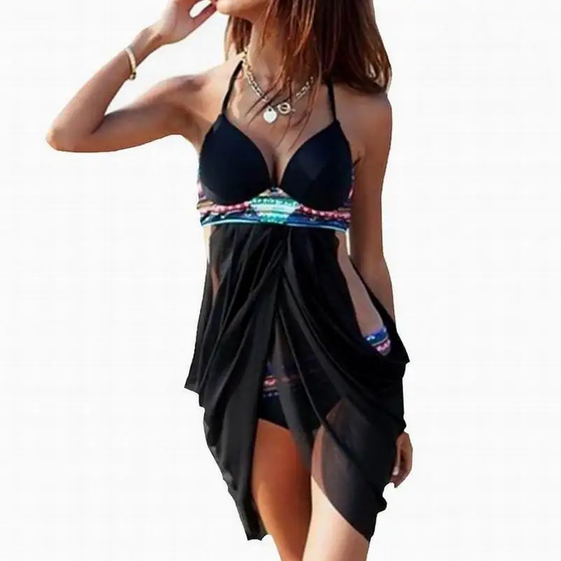 halter neck swim dress