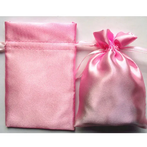 Шелковая упаковка для ювелирных изделий 8x10 см(" x 4") Упаковка из 100 банка с логотипом на день рождения, свадьбу, мешок для конфет на вечеринку - Цвет: 100pcs pink bag