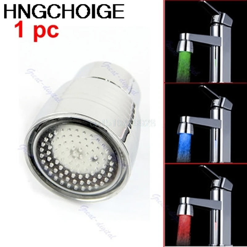 

Temperature Sensor 3 Color Kitchen Water Tap Faucet RGB Glow Shower LED Light