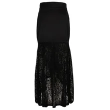 Black Satin&Lace Patchwork Mermaid Victorian Steampunk Skirt Plus Size Gothic Clothing Burlesque Costumes Sexy Skirts For Women