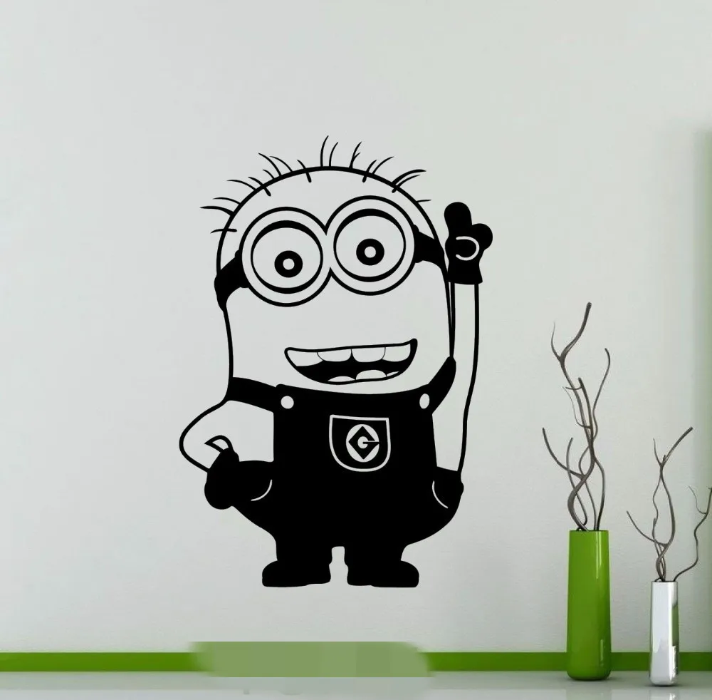 Gratis Pengiriman Minion Poster Stiker Dinding Lucu Kartun Vinyl