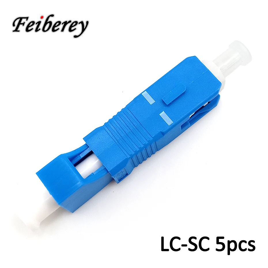 

5 Pcs LC/UPC to SC/UPC Fiber Optic Hybrid Adaptor with LC Female and SC Male Connector Used for Single-mode SC-LC Connection