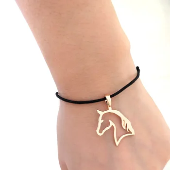 

hzew simple horse head String Braided Bracelet Jewelry Charm Bracelets & Bangles gift for Couple or Kids