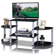 3-Cube Flat Screen TV Stand Storage Shelves MDF Black Brown TV Shelf Stylish and Smart Design Multiple Shelves for Extra Storage