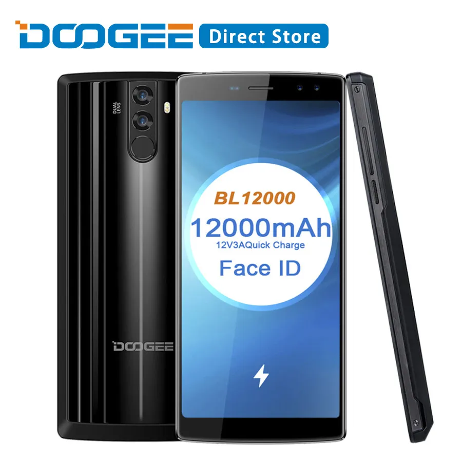 DOOGEE BL12000 Android 7,0 12000 мАч Быстрая зарядка 6,0 18:9 FHD+ Восьмиядерный процессор MTK6750T 4 Гб ОЗУ 32 Гб ПЗУ четырехъярусная камера 16 МП мобильный телефон