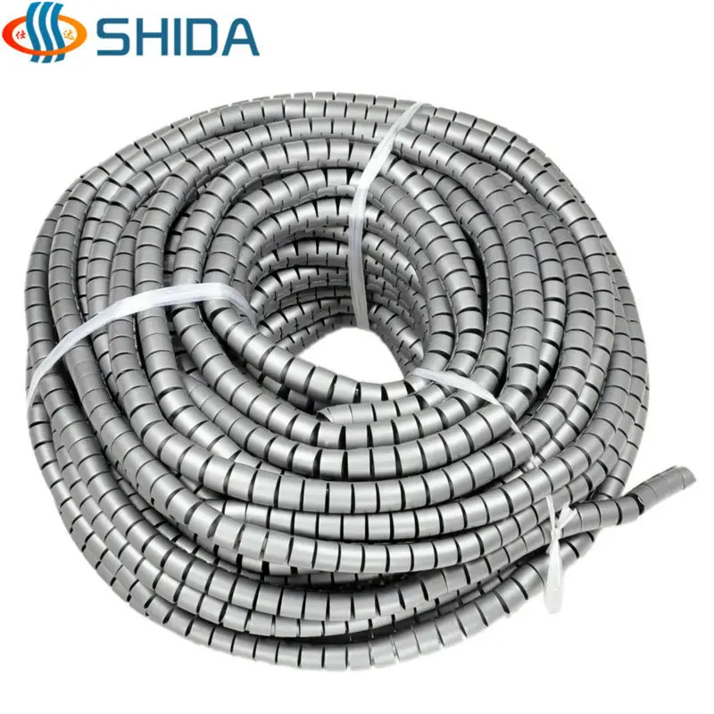 

10mm Diameter 5M/Lot (16 Feet) 3 Colors PE Cable Tidy Spiral Wrap Band Sleeves Tube Banding for Wire Management