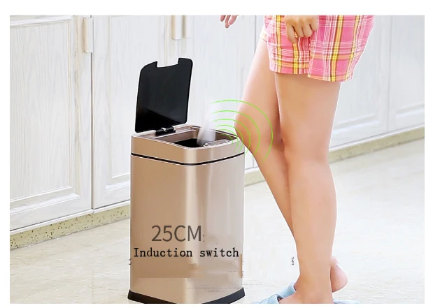 Интеллектуальный индукционный диспенсер для мусора, кухонный очиститель мусора из нержавеющей стали, индукционный 9л/12л объем