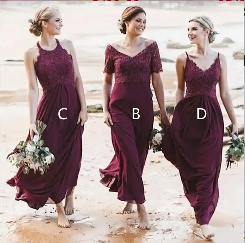 burgundy summer bridesmaid dresses