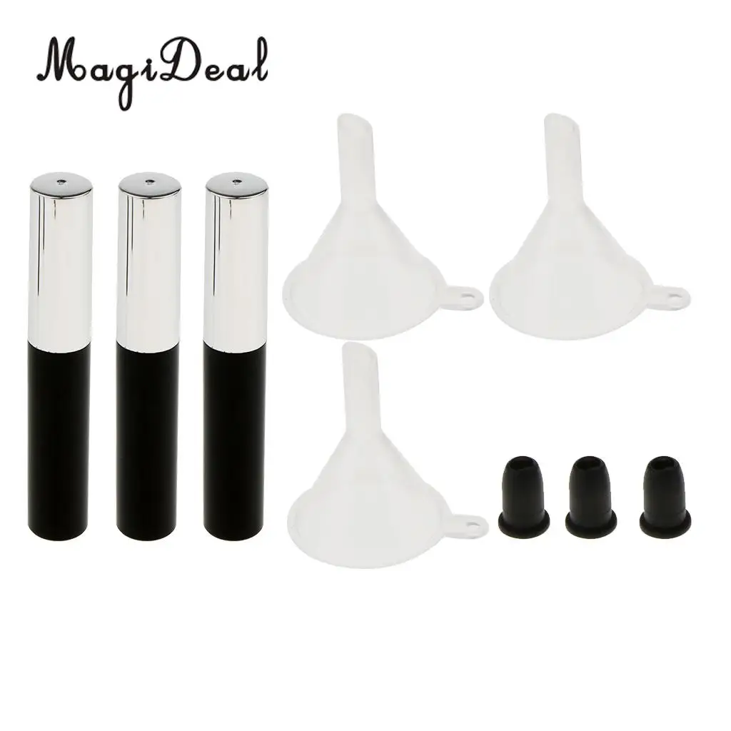 3pcs 4ml Empty Mascara Tube with Eyelash Wand with Rubber Inserts Funnels Set for Cosmetic DIY