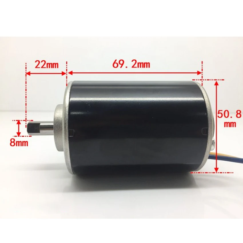 

Permanent Magnet DC 110V Carbon Brush Motor DIY Wind/ Hand Generator Motor Front & Rear Ball Bearing, D Shaft Dia 8mm 15000 Rpm
