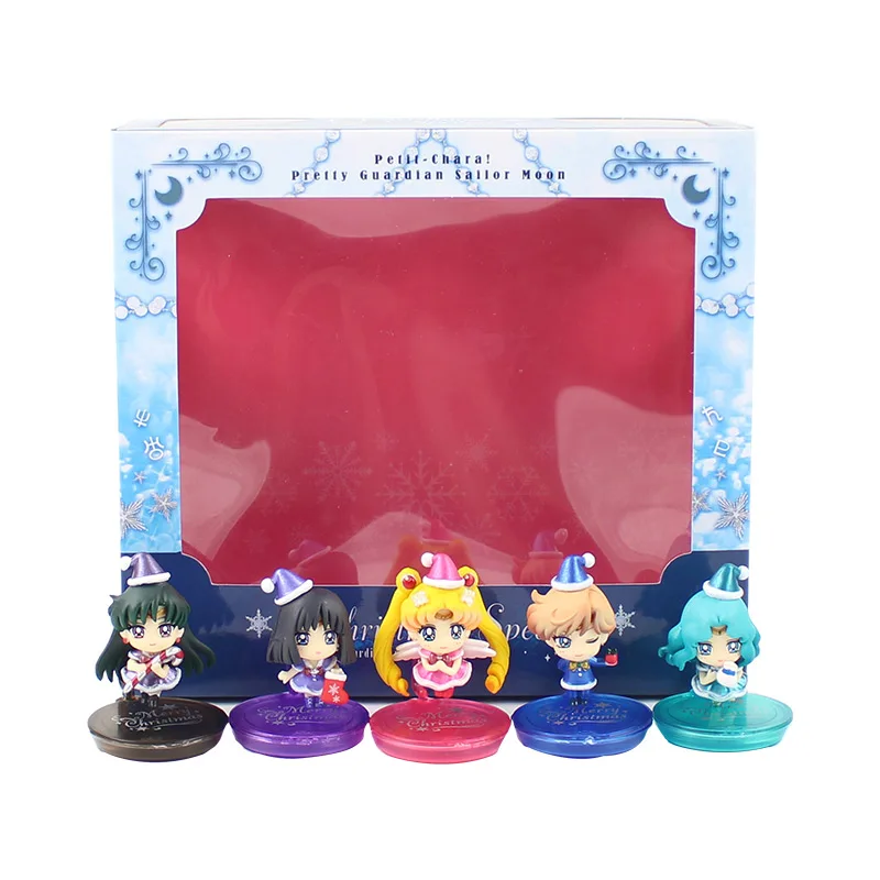 

5Pcs/Set Sailor Moon Venus Mercury Jupiter Chibi Saturn PVC Action Figure Toy Model Doll 4cm Great Gift