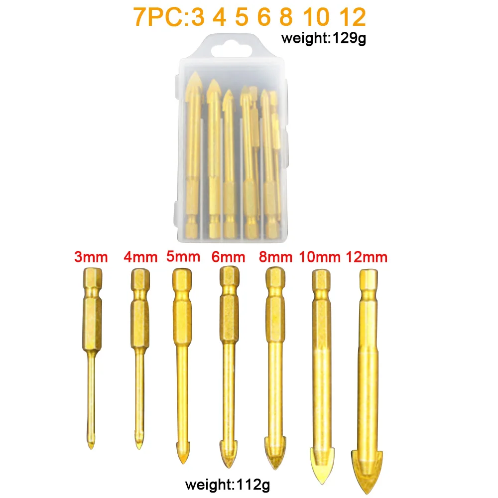 3-мм 12 мм плитка отверстие открывалка шестигранный хвостовик керамический треугольник сверло стекло отверстие открывалка промышленный