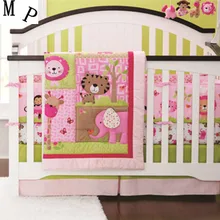 Промо-акция! 4 шт. детская кроватка набор постельных принадлежностей одеяло бампер лист пыли рюшами для детской кровати(бампер+ одеяло+ кровать юбка