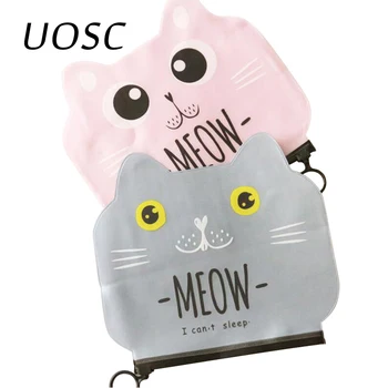 

UOSC Candy Animal Coin Purse Women Transparent PVC Zipper Change Purses Cartoon Cat Wallet Card Holders Money Bag For Kids Gift