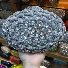 Золото/серебро Цвет плечо сумки кристалл Для женщин вечерние кошелек металла diamond mianudiere сумки Свадебный клатч Свадебная вечеринка сумка