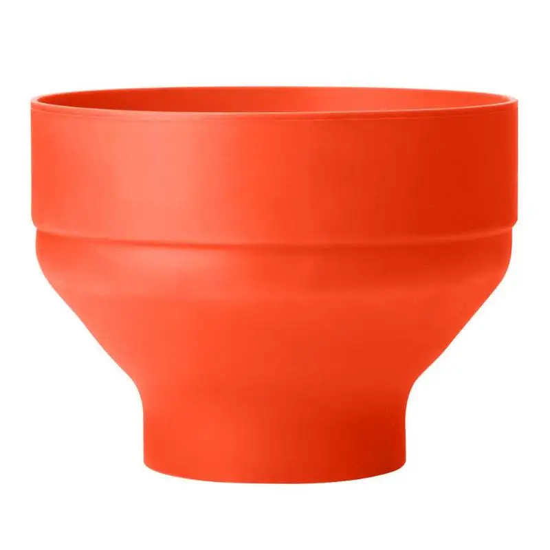 Popcorn Bowl Silicone Microwave Folding Popcorn Maker Bucket with Lid Food Making Home Kitchen Tools - Color: as show