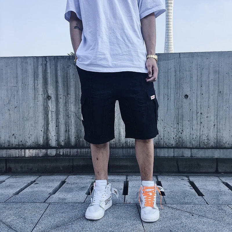

Summer Tide Brand Multi-pocket Tooling Shorts Male Couple Hip-hop Knee-length Pants Cargo Style Shorts