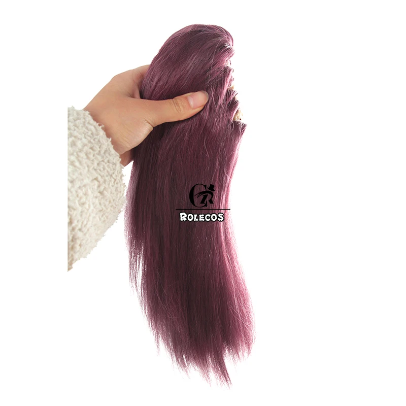 ROLECOS Gioco LOL KDA Akali Cosplay Dei Capelli LOL K/DA Akali Capelli Sintetici Nuovo Cosplay Pelle Copricapi Lungo Viola capelli per le Donne