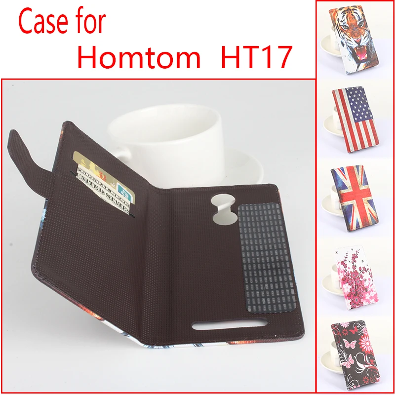

Mobile Phone Cases for Homtom HT17 Genuine Leather Case Mobile Phone Cases Wallet Stand With Card Slot Cover