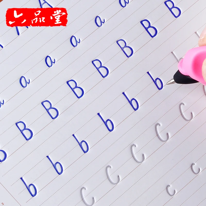 

Reusable Chinese English Liu Pin Tang 3D Groove Auto Dry Repeat Practice Calligraphy copybook for Kids Children Exercises Book