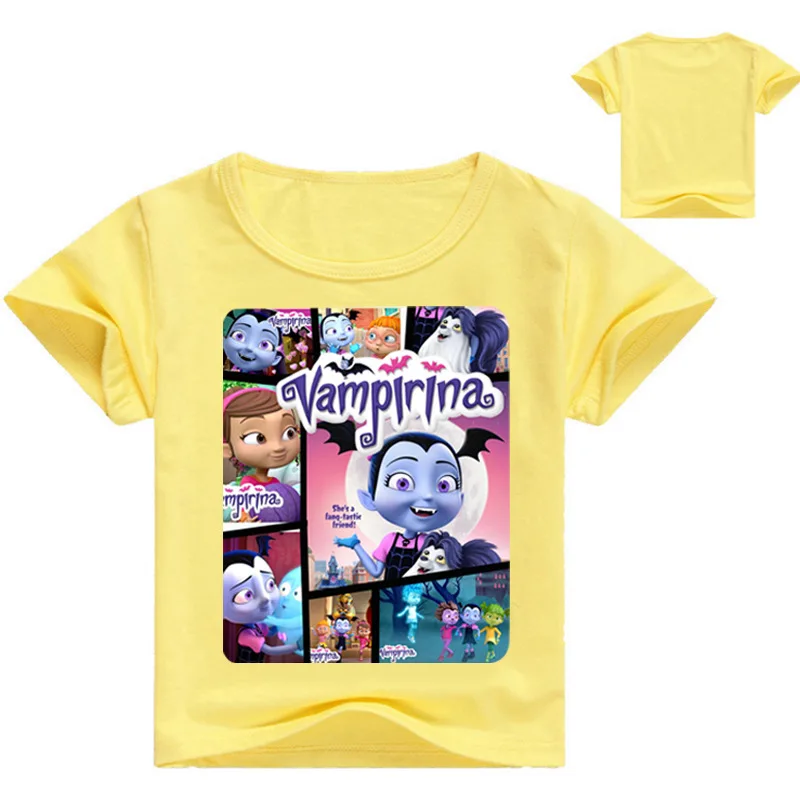 2-12years лето мультфильм vampirina Для детей летняя футболка для маленьких девочек; футболки, топы хлопок Обувь для девочек костюм для мальчиков - Цвет: color at picture