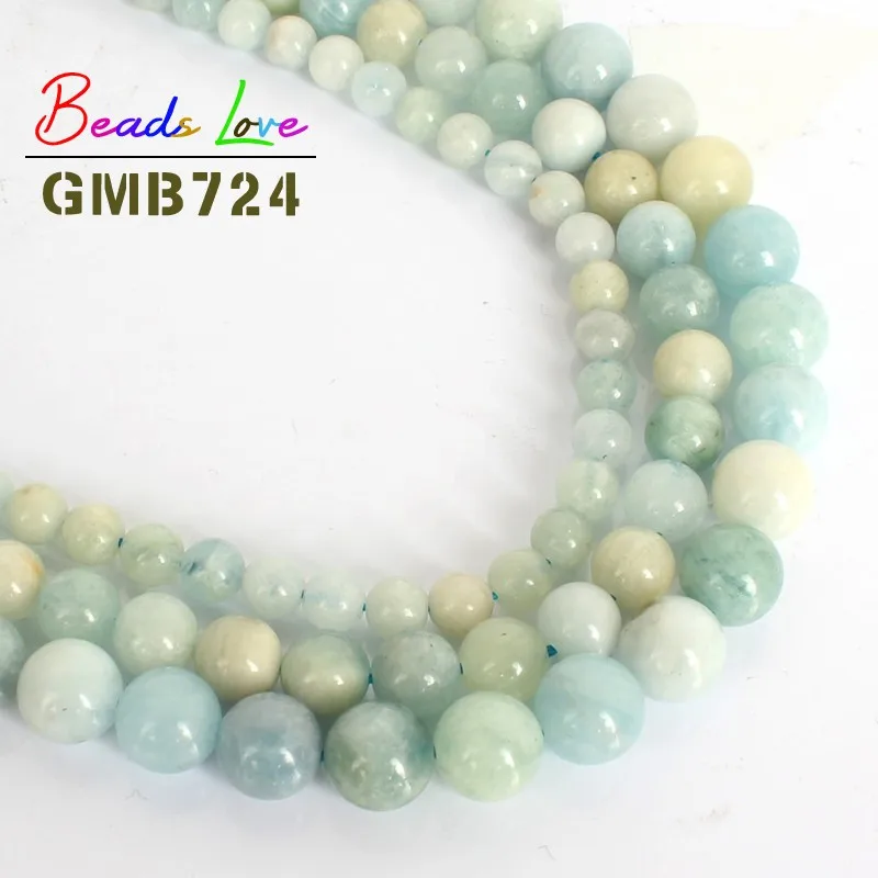 

Wholesale Genuine Blue Morganite Round Beads for Jewelry Making Natural Stone Bead Diy Necklace Bracelet Jewellery 6/8/10mm 15'