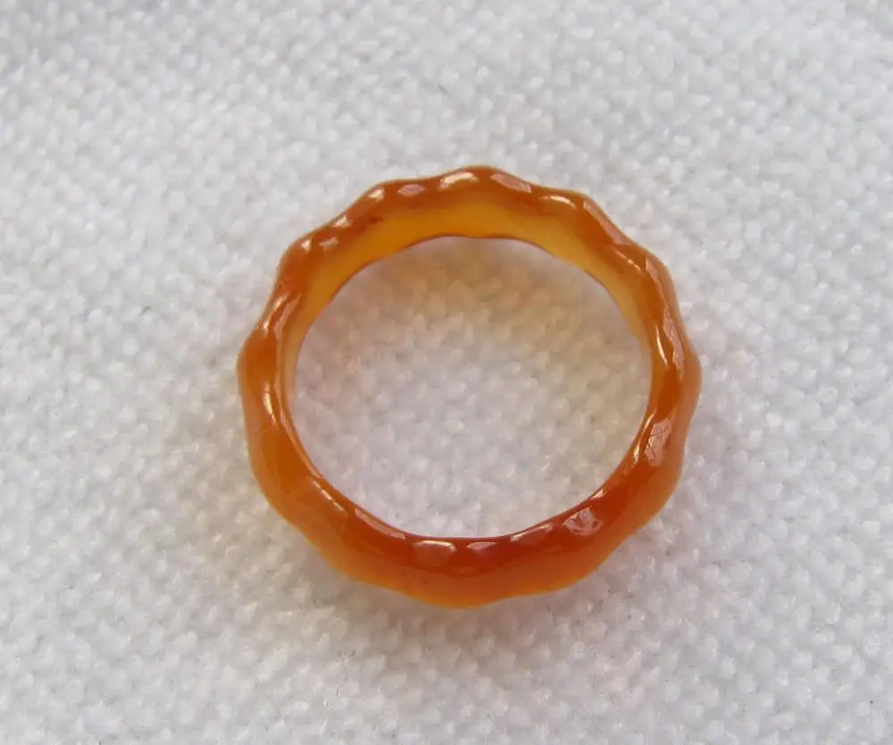 

new natural agate jade hand carved band ring size 7.5# fast shipping