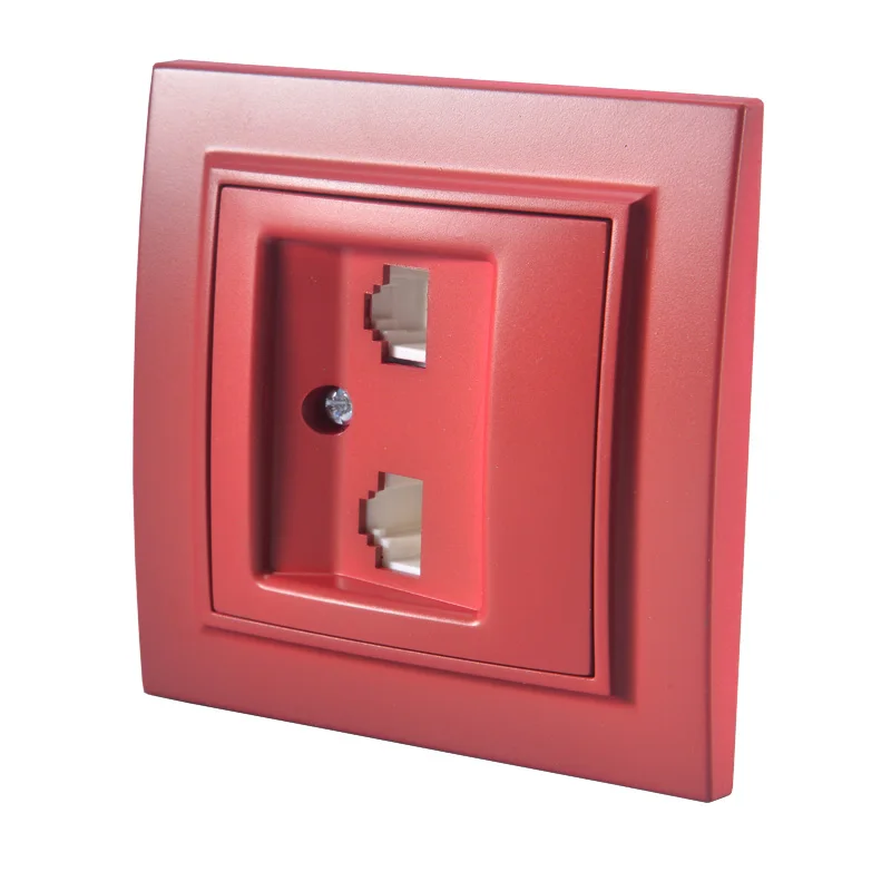 Rose Red Поп разъем RJ45+ RJ45 евро настенные данные с сокет данных питания настенное зарядное устройство legrand Schneider livolo - Тип: Rose Red