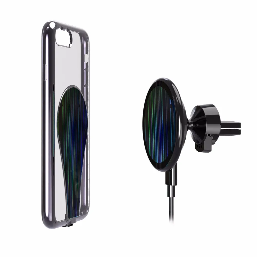 

360 Degrees Rotation Detachable High Efficiency Magnetic Wireless Car Charger Car Holder for 5.5" iPhone 6P, 6SP, 7P, 8P
