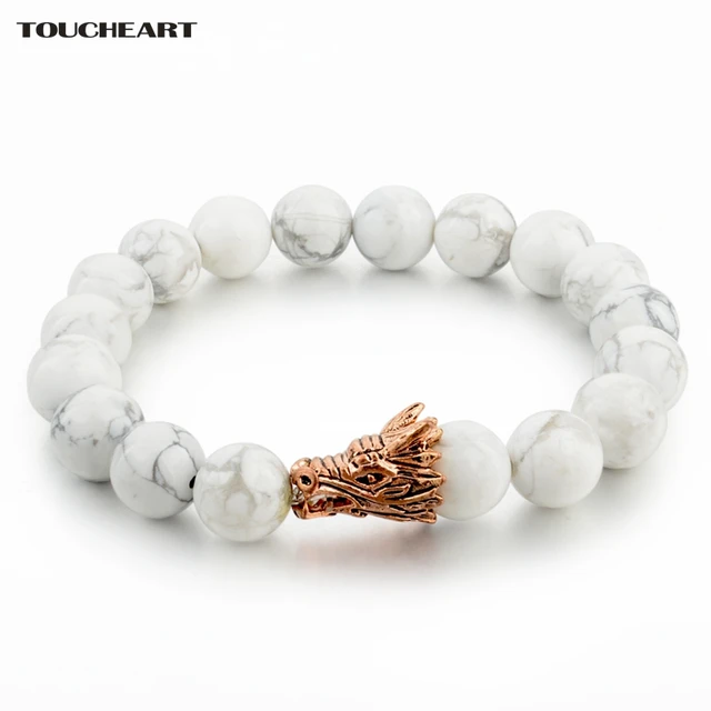 Toucheart Gold Color Dragon Head Bracelet Femme For Women Man Toucheart Gold Color Dragon Head Bracelet Femme For Women Man Natural Stone Charm Bracelets Bangle Sbr160139