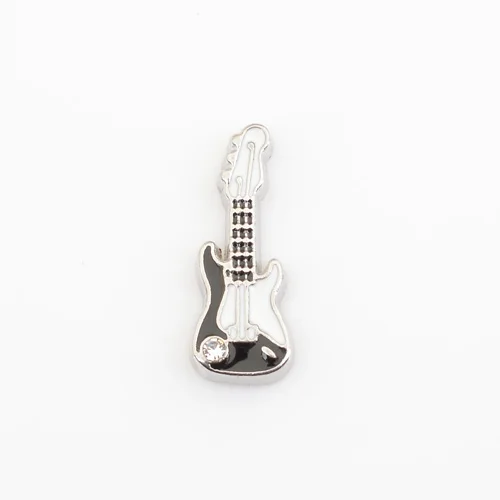 

Black guitar, Floating charms,Fit floating charm lockets, FC0074
