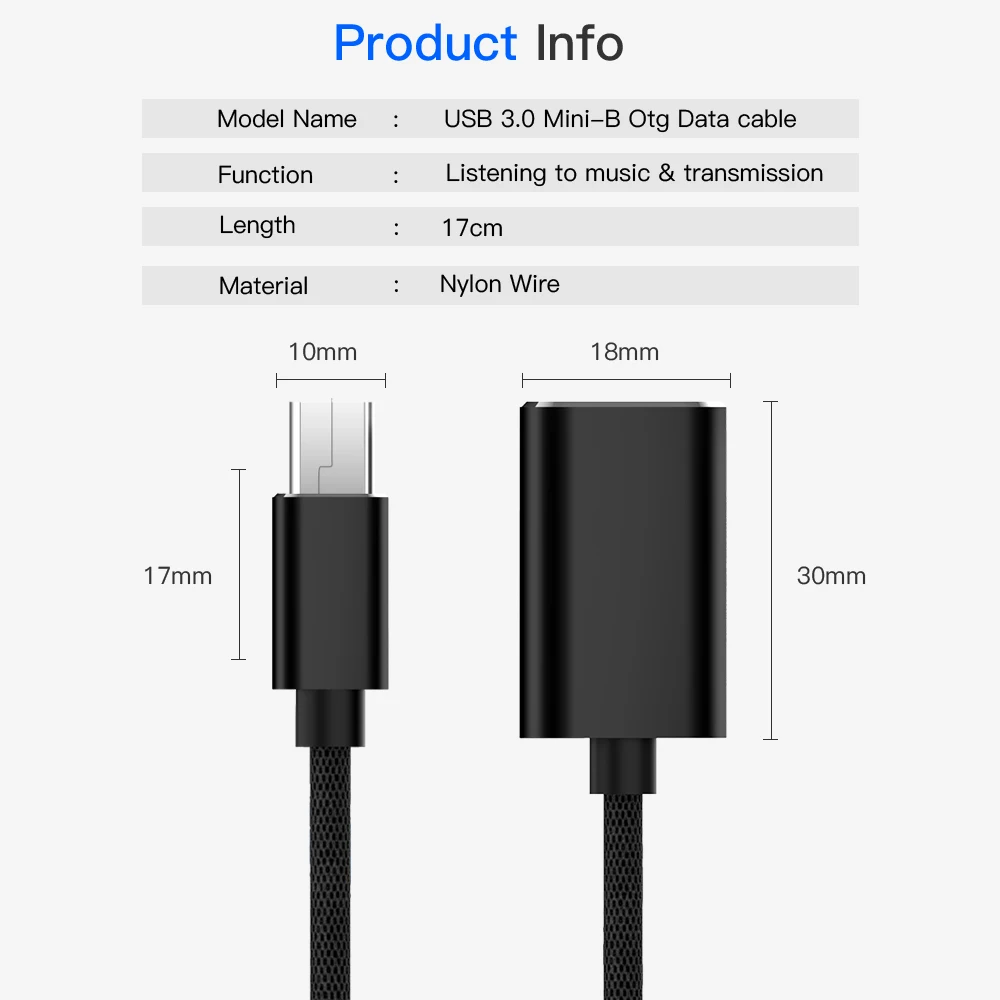 5 Pin B кабель папа к USB 3,0 Женский металлический шнур адаптер Micro B USB кабель-удлинитель для автомобиля MP4 Mini USB3.0 к Micro USB-b OTG