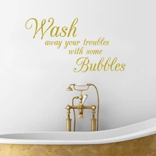Bathroom wall stickers Wash Away Your Troubles waterproof removable vinyl wall art decals decorative Bathroom decor