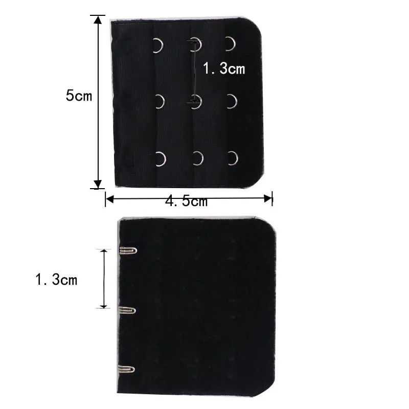 3 шт., удлинитель для бюстгальтера, 3 крючка, 3 ряда, женский бюстгальтер, пряжка, удлинитель, застежка, ремни, нижнее белье, швейные инструменты, интимные аксессуары - Цвет: Черный