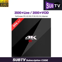SUB tv 4 K IP tv Арабский Франция, Италия Android 7,1 H96 PRO+ S912 H.265 1080 p IP tv подписка французская Португалия Турция