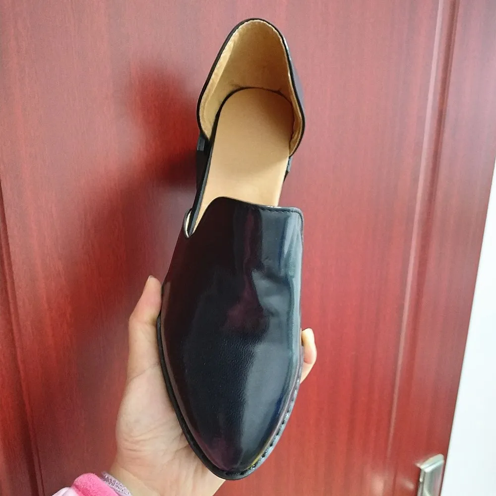 WDHKUN/весенне-Летние кожаные туфли-лодочки женская обувь на среднем массивном квадратном каблуке повседневная женская обувь без застежки с острым носком размера плюс