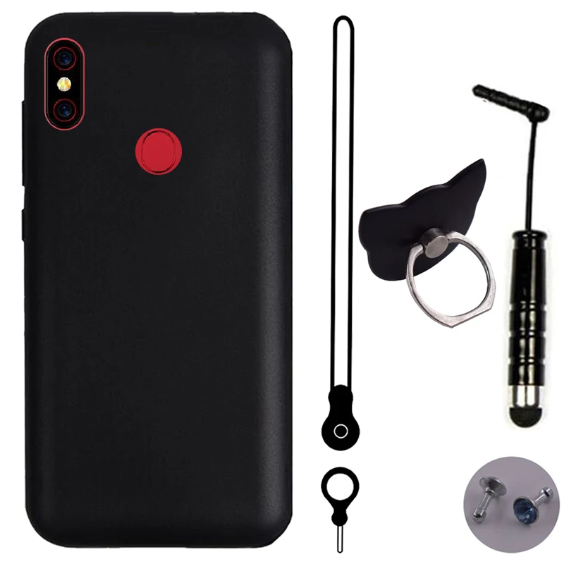 

iTien Protection Cover Case For Umidigi f1 6.3 inch Lanyard Ring Pen TPU Silicone Shell Etui Skin
