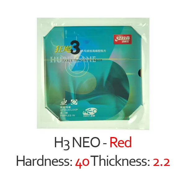 DHS Hurricane 3 NEO(H3 NEO) резиновая губка для настольного тенниса - Цвет: Red H40 T2.2