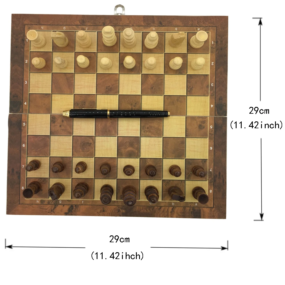 Шахматы и шашки и нарды 3 в 1 Шахматный набор складной шахматная доска Размер см 29 см x см 29 см шахматы деревянные подарки для детей и