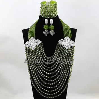 

Big Full Beads Chunky African Jewelry Sets Nigerian Wedding Bridal Necklace Crystal Beads Lace Jewelry Sets Free Shipping ABL063