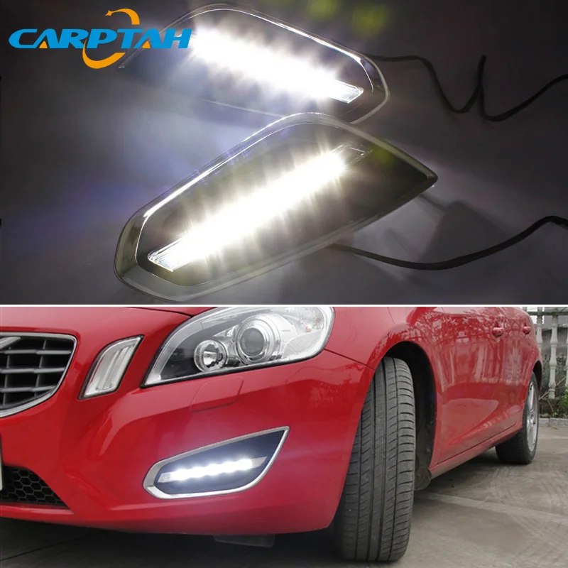 LED Daytime Running Light For Volvo S60 V60 2011 2012 2013 Waterproof 12V Fog Lamp Decoration Bumper Driving DRL | Автомобили и