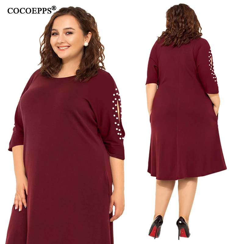 Günstige 5XL 6XL 2019 Große Größe Frauen Lose Kleid Frühling Plus Größe Sommer Casual Kleid Sexy aushöhlen Dame Elegante Party große Größe Kleid