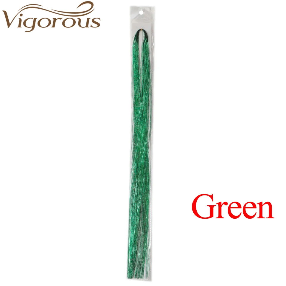 Яркие цветные блестящие накладные волосы с блеском, синтетические накладные волосы, аксессуары для волос - Цвет: Green